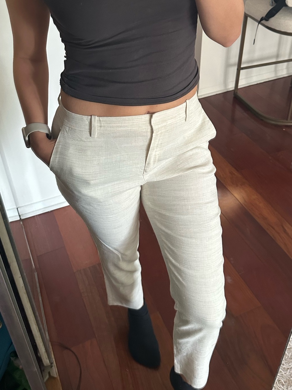 Theory Women's Cream Tailored Ponte Pants
